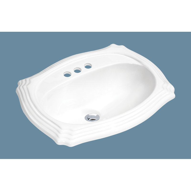 Soleil Top Mount Vitreous China Oval DropIn Bathroom Sink with